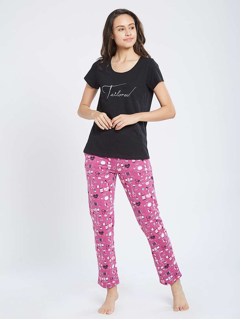 quirky print nightwear pajama set - 15769537 -  Zoom Image - 0