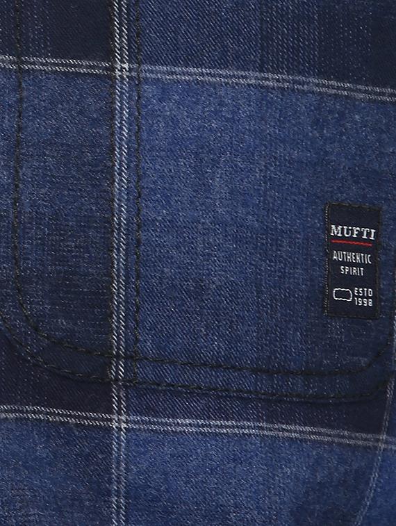 blue checkered casual shirt - 15772551 - Standard Image - 3