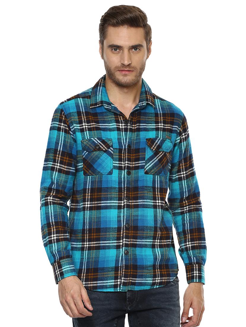 blue checkered casual shirt - 15772558 - Zoom Image - 0