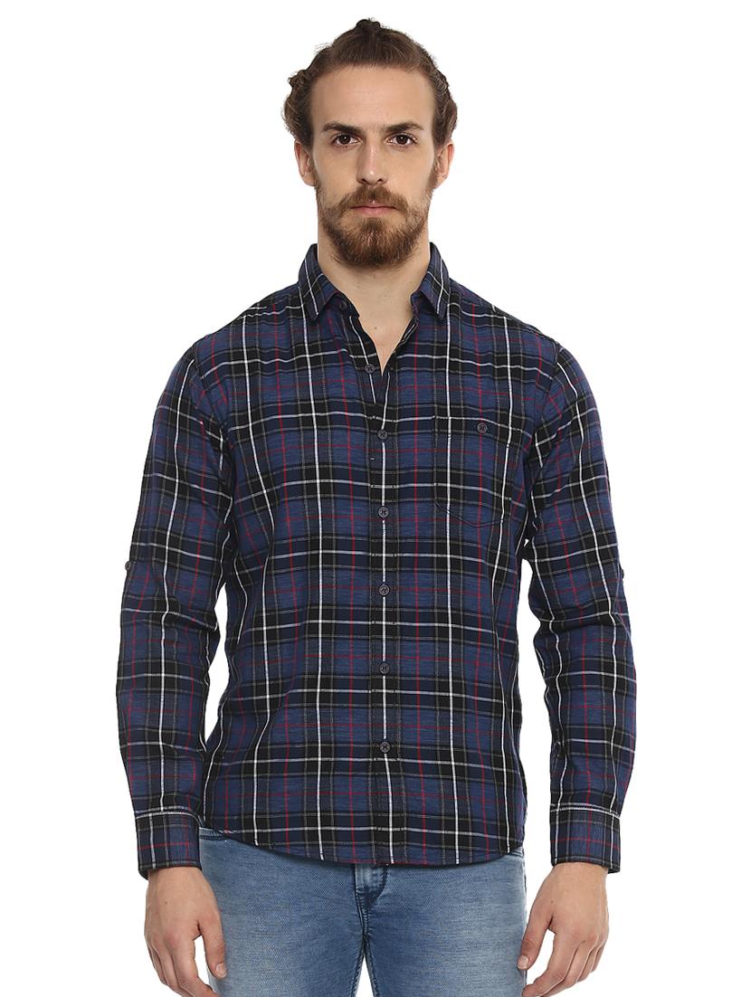 blue checkered casual shirt - 15772564 - Zoom Image - 0
