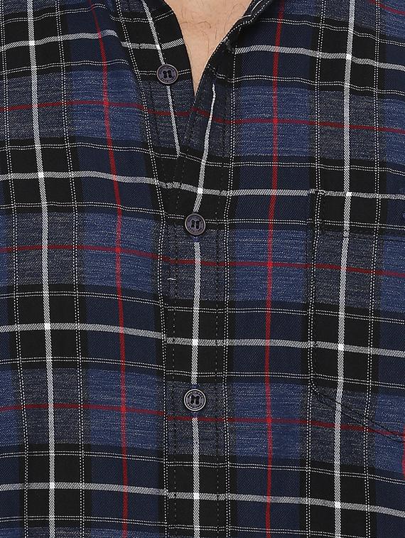 blue checkered casual shirt - 15772564 - Standard Image - 3