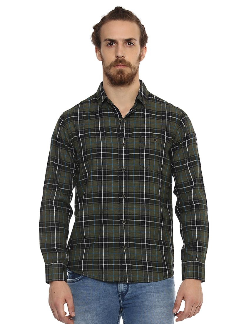 green checkered casual shirt - 15772566 -  Zoom Image - 0