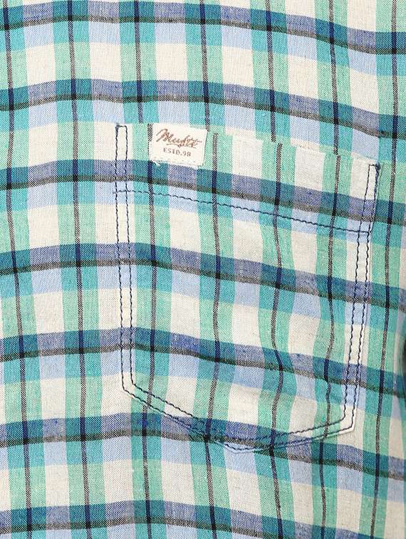 green checkered casual shirt - 15772628 - Standard Image - 3