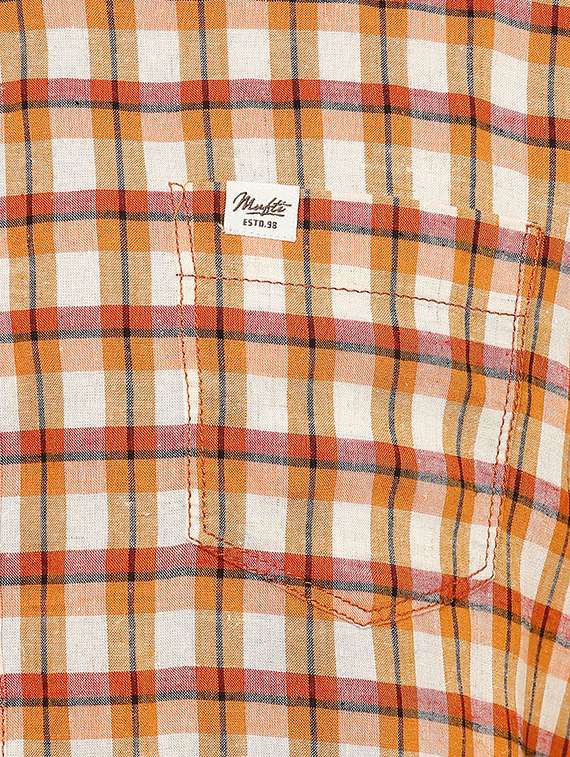 orange checkered casual shirt - 15772630 - Standard Image - 3