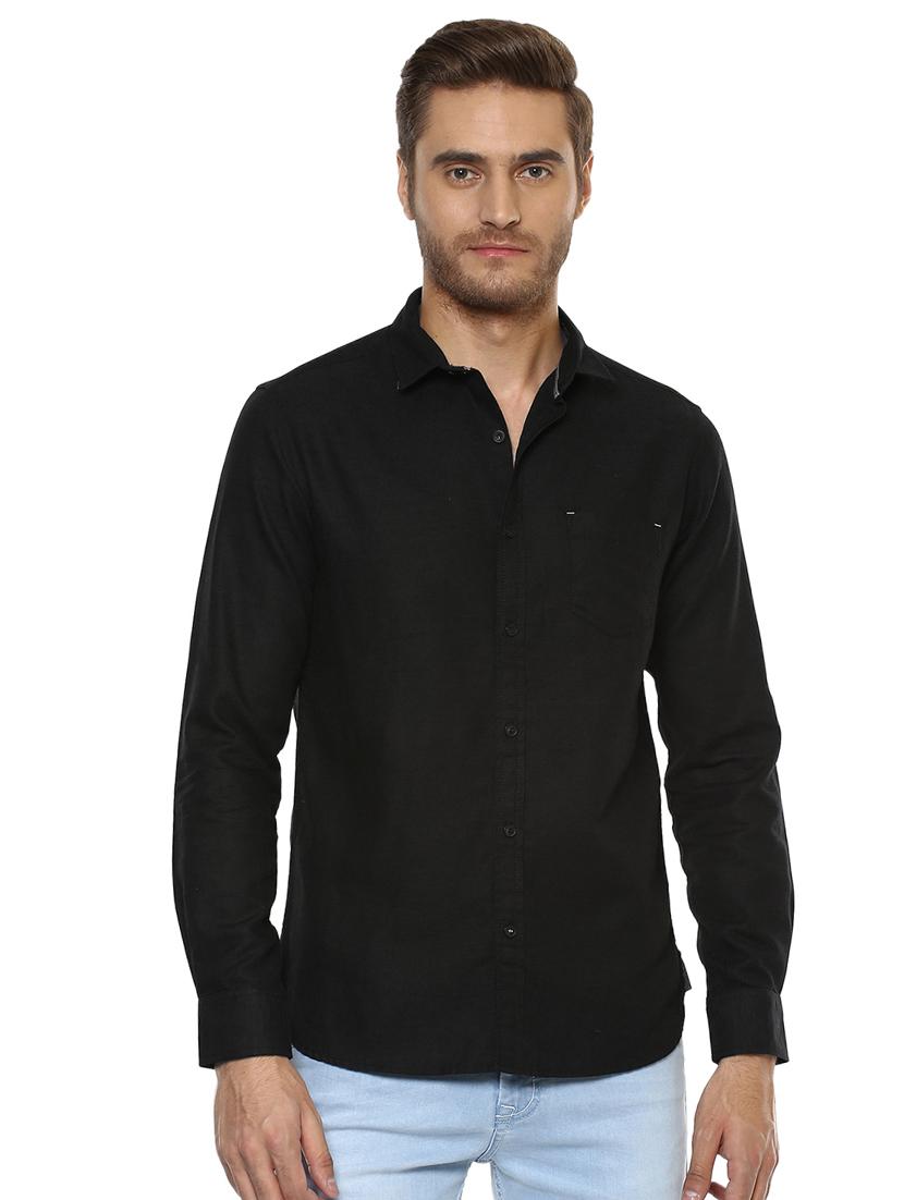 black solid casual shirt - 15772640 - Zoom Image - 0