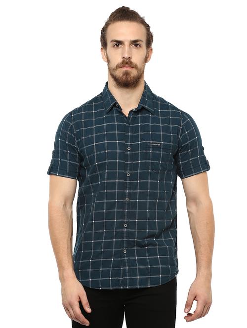 blue checkered casual shirt - 15772645 -  Standard Image - 0
