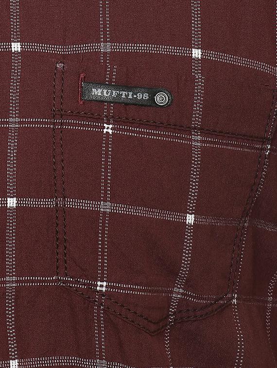 maroon checkered casual shirt - 15772647 - Standard Image - 3