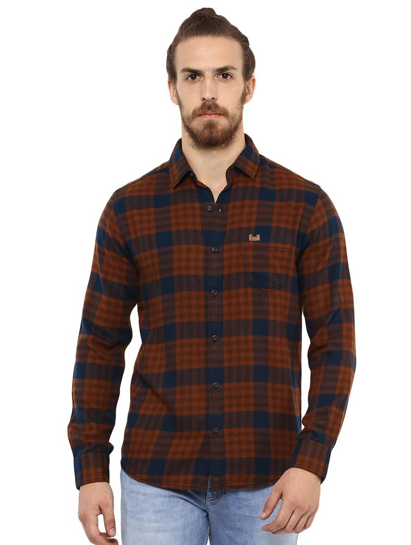 brown checkered casual shirt - 15772659 - Zoom Image - 0