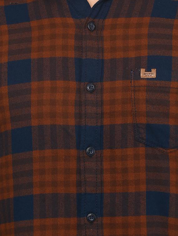 brown checkered casual shirt - 15772659 - Standard Image - 3