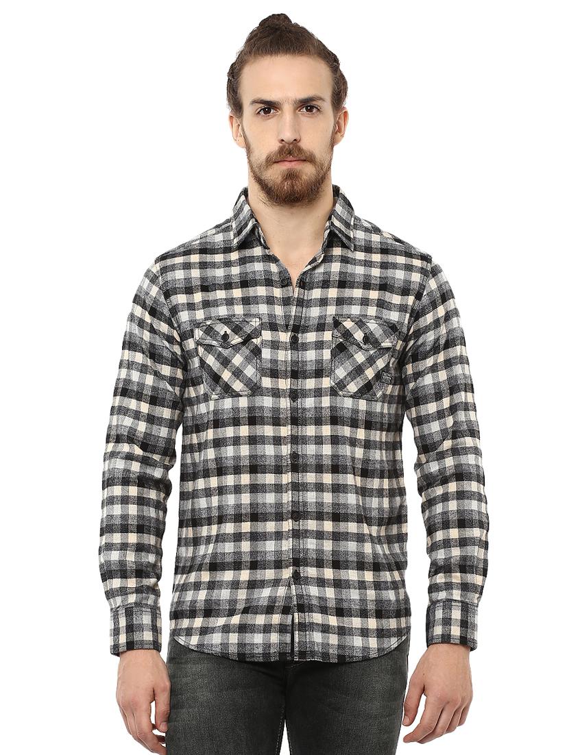 black checkered casual shirt - 15772664 -  Zoom Image - 0