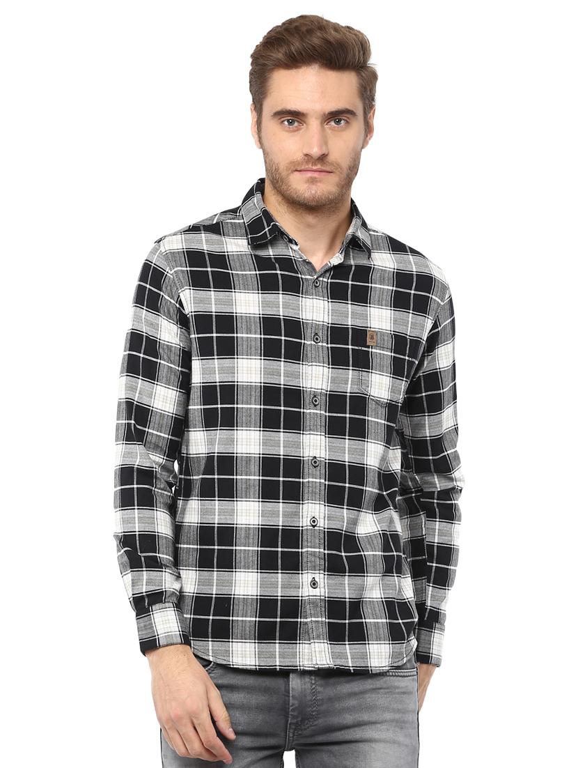 black checkered casual shirt - 15772682 -  Zoom Image - 0