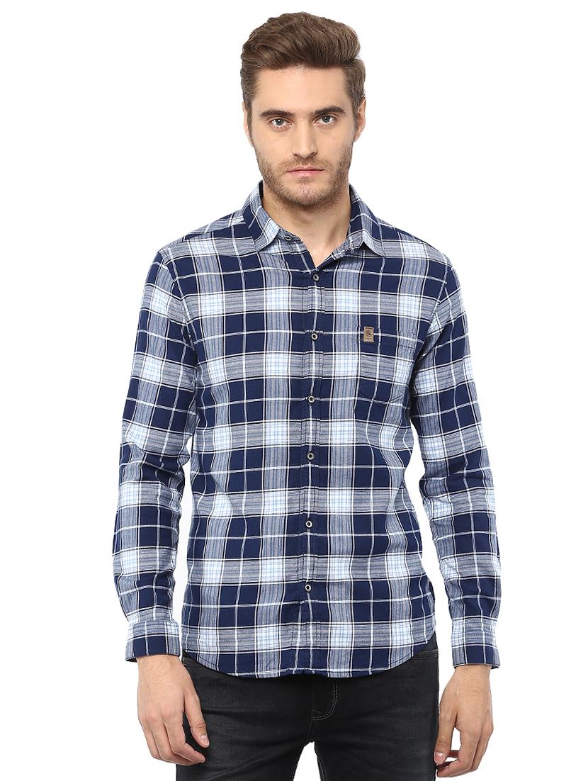 blue checkered casual shirt - 15772685 - Zoom Image - 0