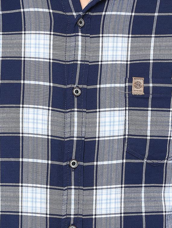 blue checkered casual shirt - 15772685 - Standard Image - 3