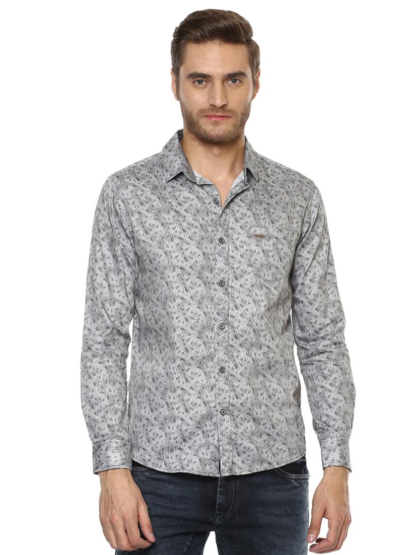 grey printed casual shirt - 15772705 -  Zoom Image - 0