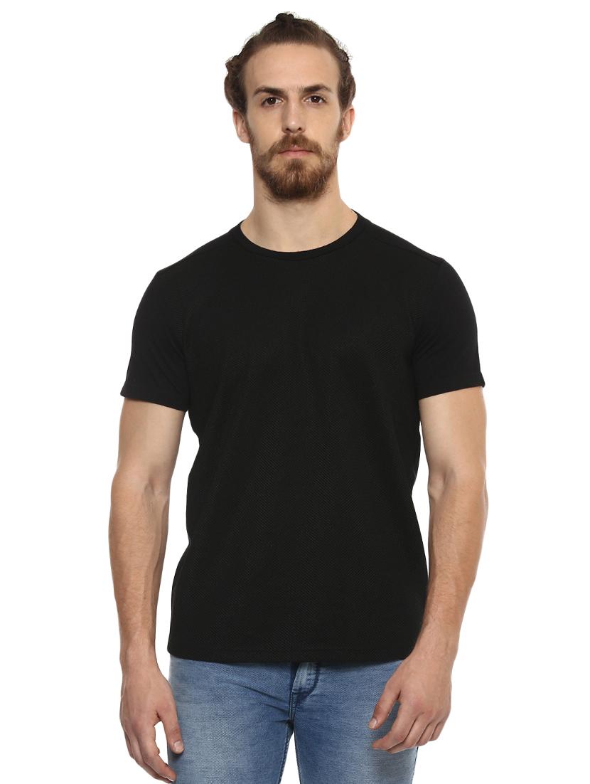 solid black crew neck t-shirt - 15772728 - Zoom Image - 0