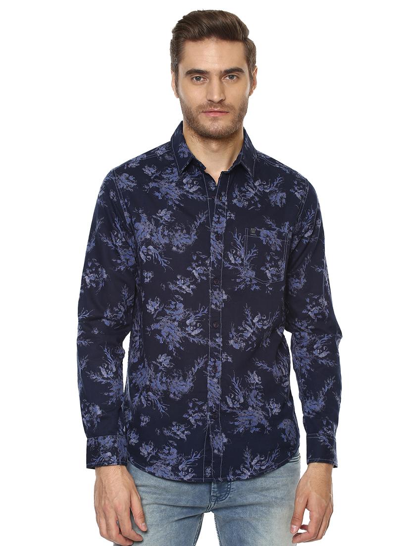 blue printed casual shirt - 15772759 - Zoom Image - 0