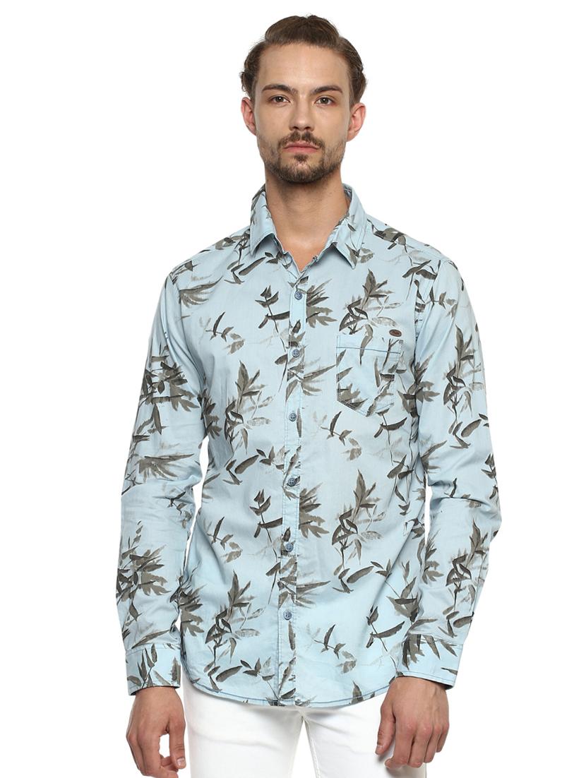 blue printed casual shirt - 15772766 - Zoom Image - 0