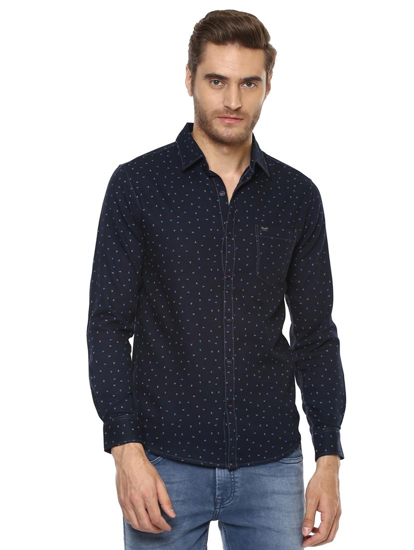 blue printed casual shirt - 15772775 -  Zoom Image - 0