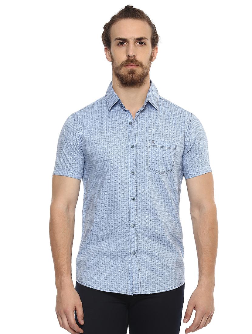 blue printed casual shirt - 15772782 - Zoom Image - 0