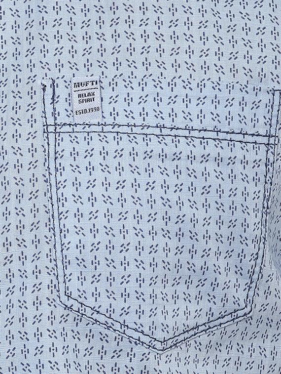 blue printed casual shirt - 15772782 - Standard Image - 3