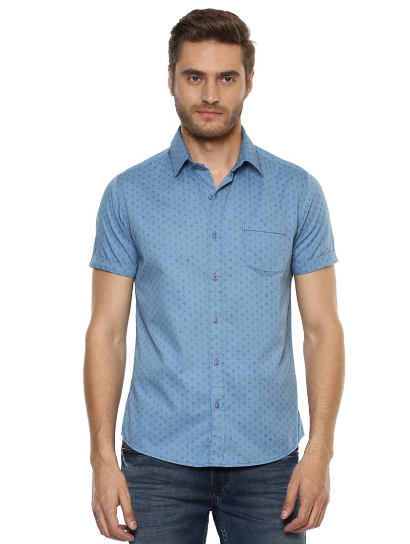 blue printed casual shirt - 15772787 -  Zoom Image - 0