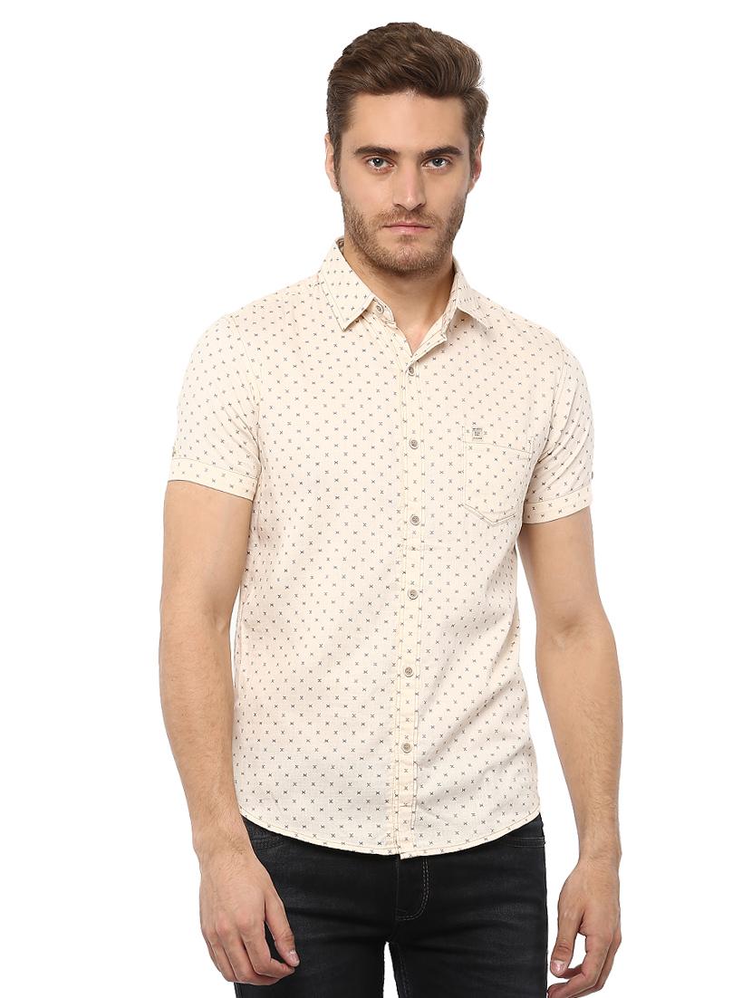 beige printed casual shirt - 15772789 - Zoom Image - 0