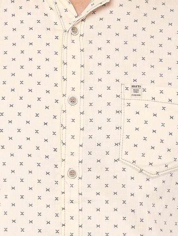 beige printed casual shirt - 15772789 - Standard Image - 3
