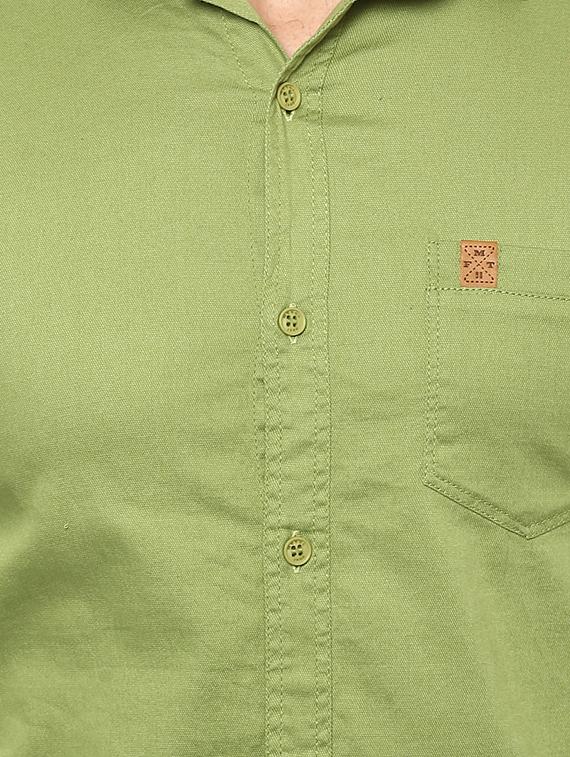 green solid casual shirt - 15772845 - Standard Image - 3