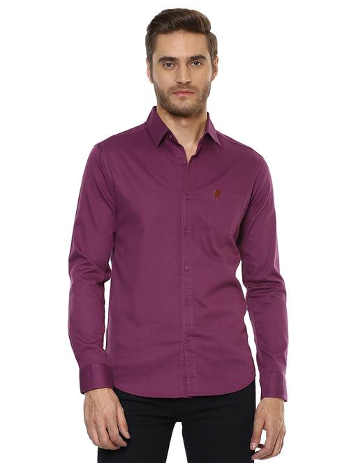 purple solid casual shirt - 15772847 - Standard Image - 0