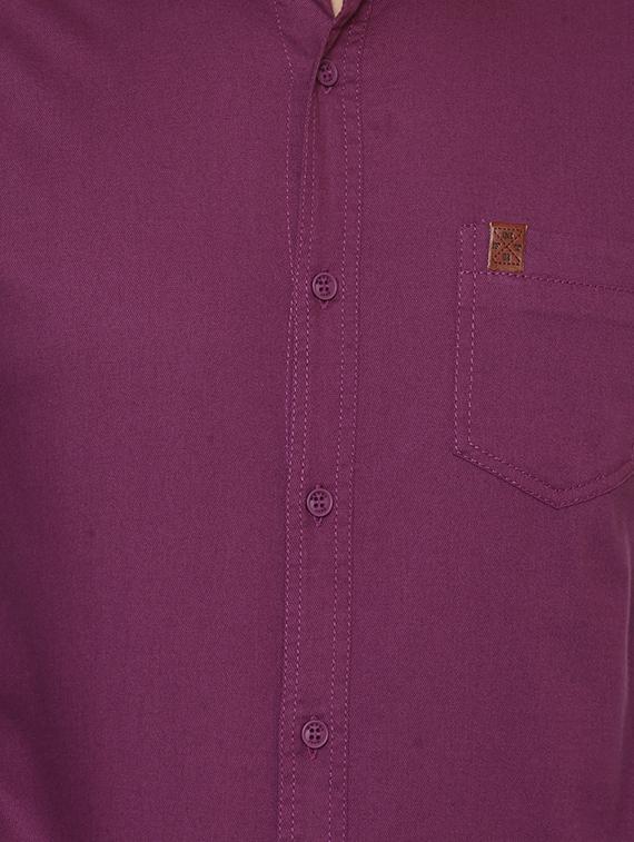 purple solid casual shirt - 15772847 - Standard Image - 3