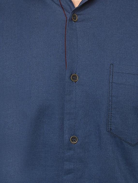 blue solid casual shirt - 15772868 - Standard Image - 3