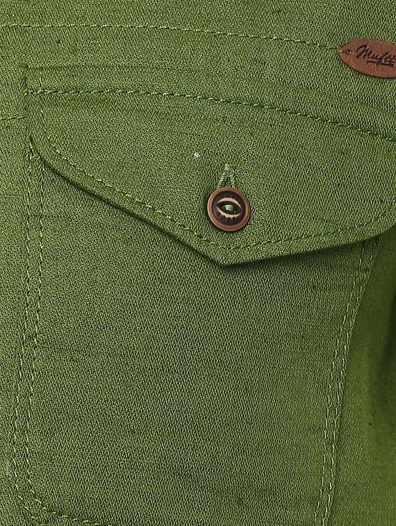 green solid casual shirt - 15772873 - Standard Image - 3