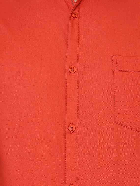 orange solid casual shirt - 15772890 - Standard Image - 3