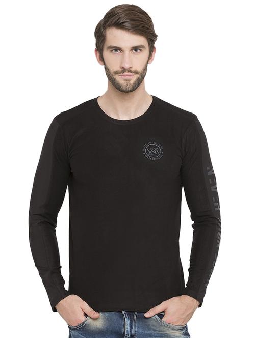 black typographic long sleeves t-shirt - 15772891 -  Standard Image - 0