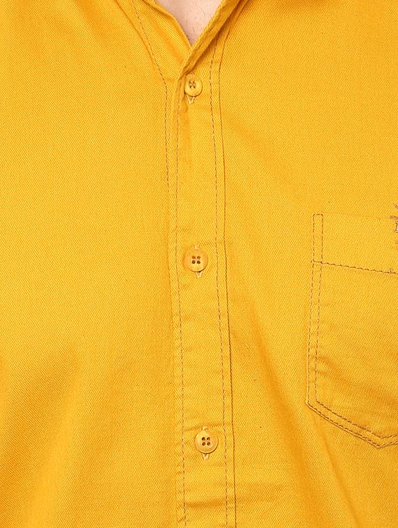 yellow solid casual shirt - 15772893 - Standard Image - 3