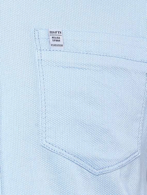 blue solid casual shirt - 15772900 -  Standard Image - 3