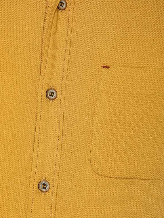 yellow solid casual shirt - 15772904 - Standard Image - 3