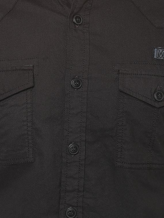 grey solid casual shirt - 15772914 - Standard Image - 3