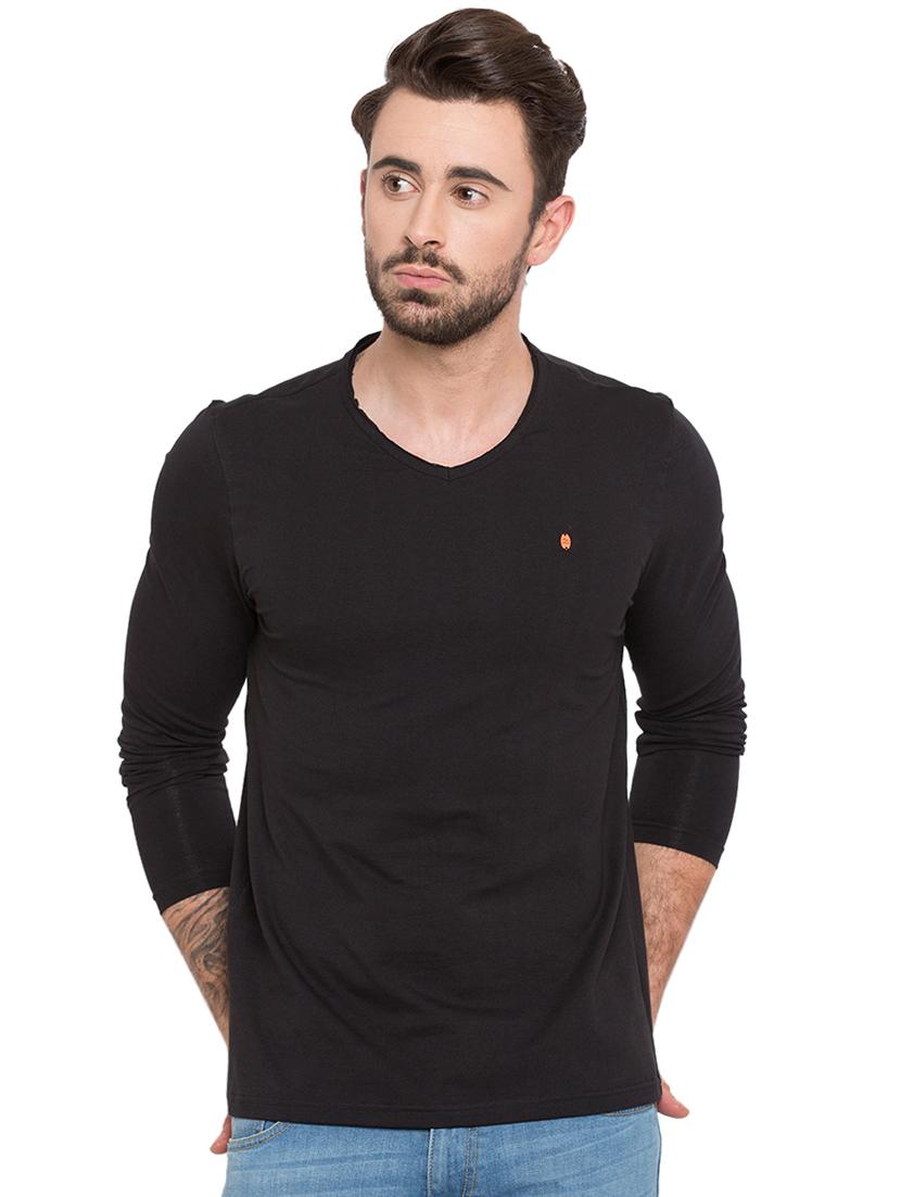 solid black v-neck t-shirt - 15772922 -  Zoom Image - 0