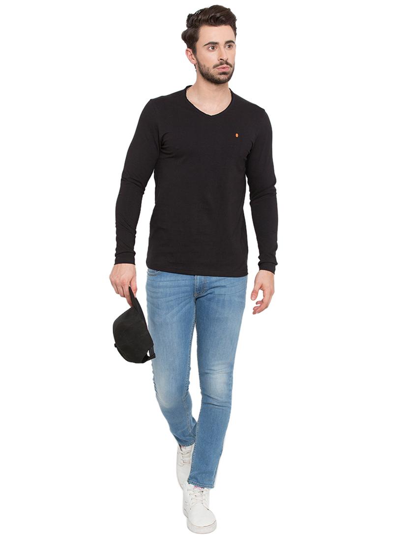 solid black v-neck t-shirt - 15772922 - Standard Image - 3