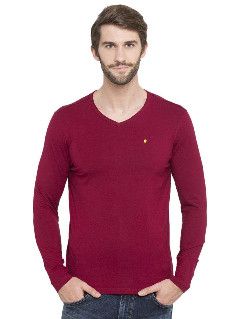 solid red v-neck t-shirt - 15772925 - Zoom Image - 0