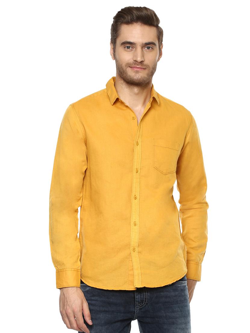 yellow solid casual shirt - 15772926 - Zoom Image - 0