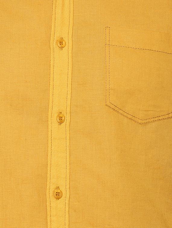 yellow solid casual shirt - 15772926 - Standard Image - 3