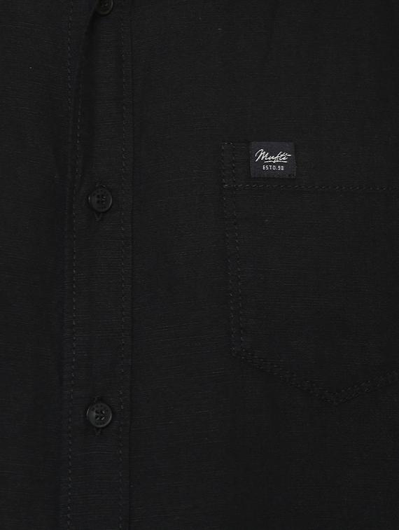 black solid casual shirt - 15772928 - Standard Image - 3