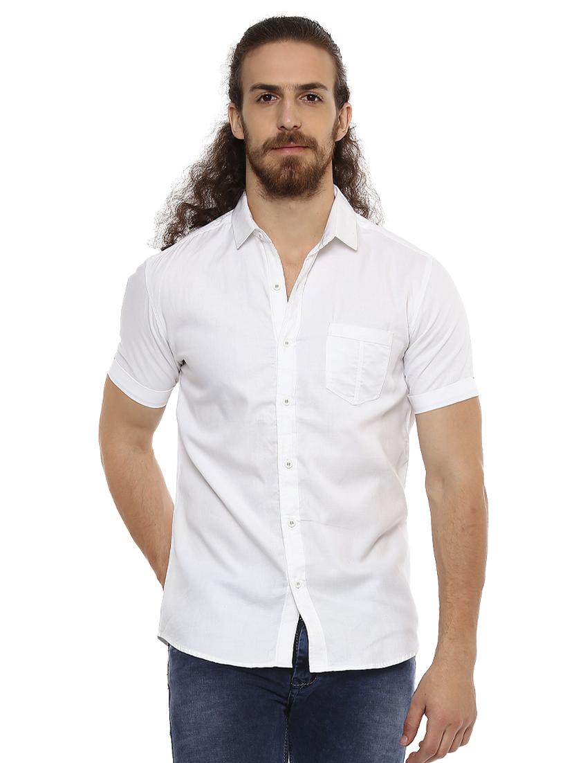white solid casual shirt - 15772939 - Zoom Image - 0