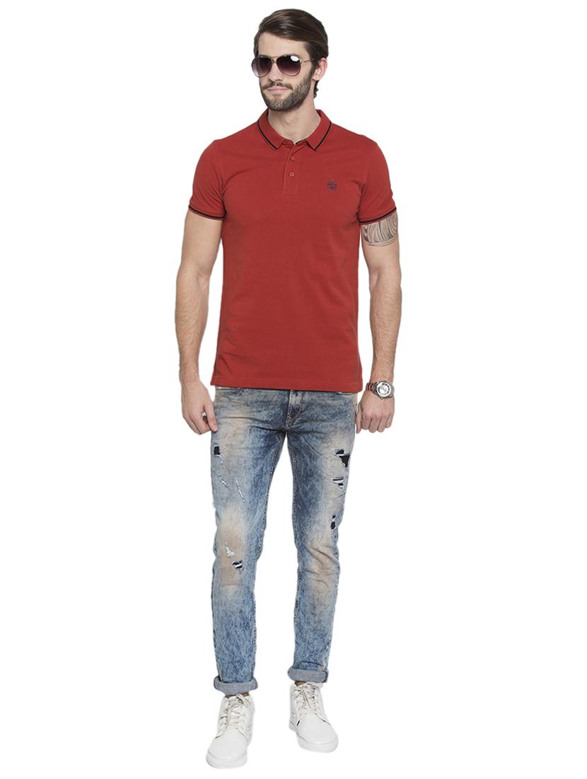 solid red polo t-shirt - 15772940 - Standard Image - 3