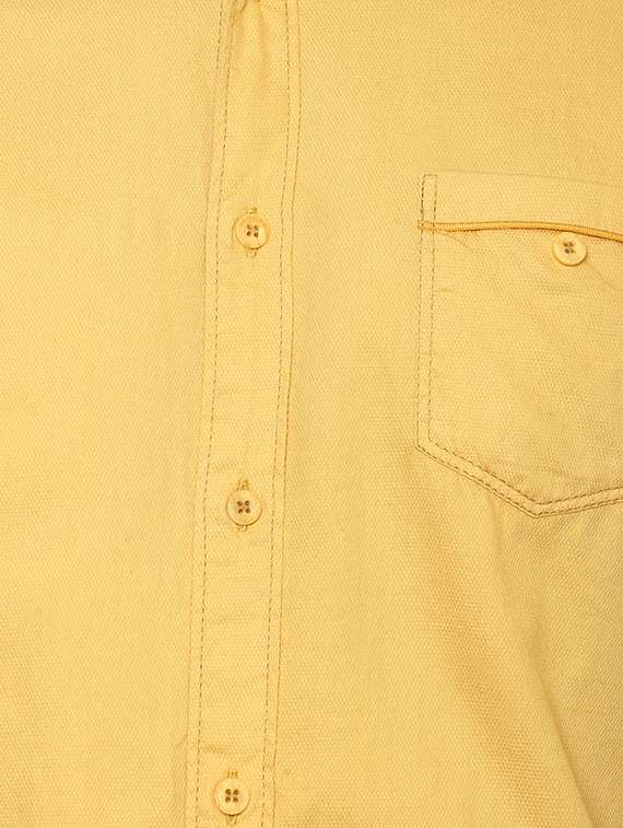 yellow solid casual shirt - 15772947 - Standard Image - 3