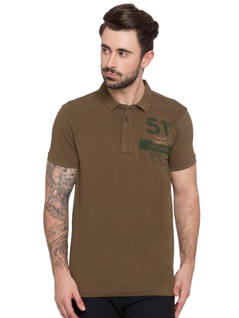 green typographic chest print t-shirt - 15772952 -  Zoom Image - 0
