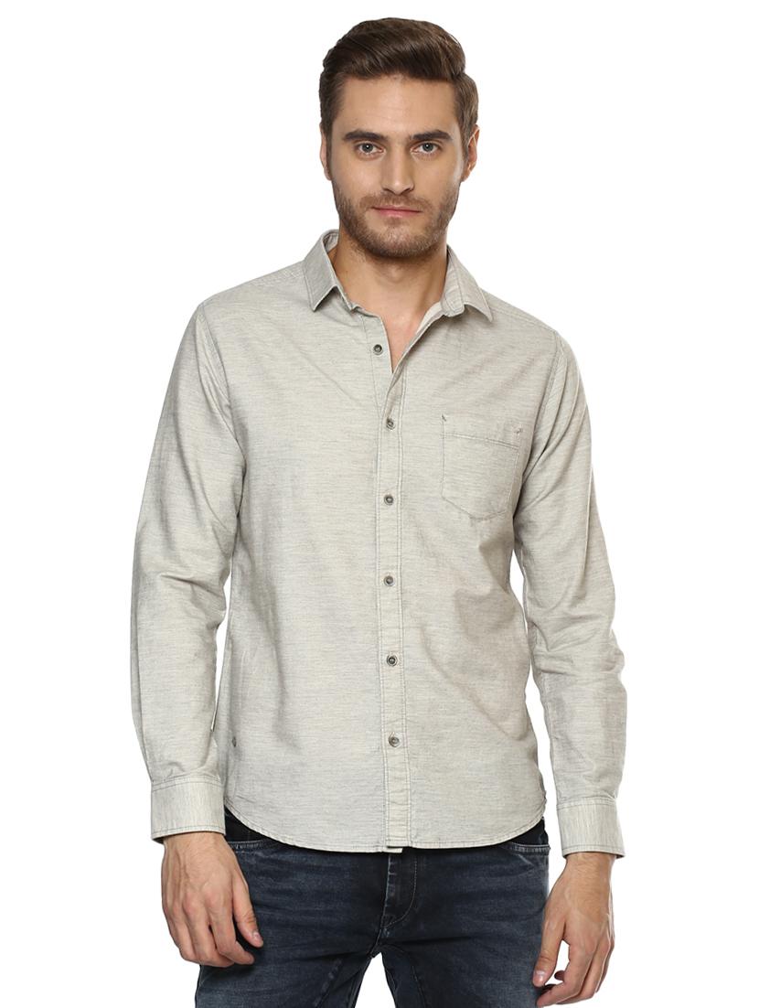 grey solid casual shirt - 15772968 - Zoom Image - 0