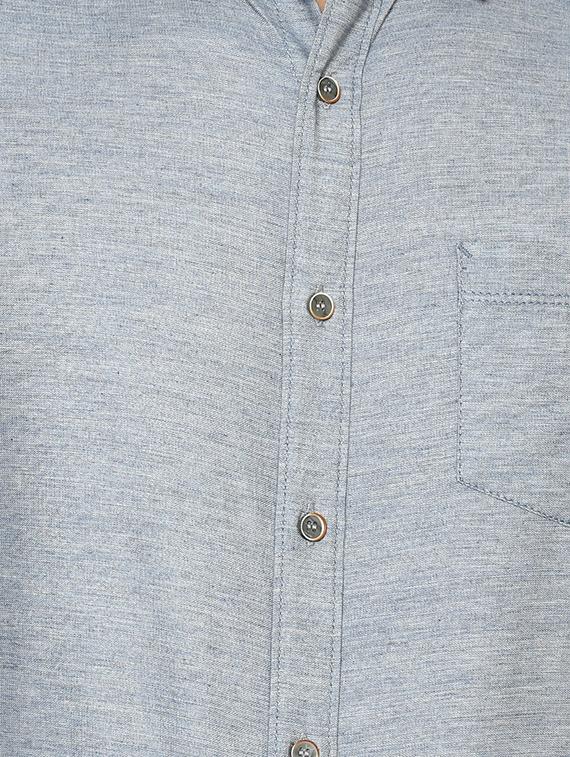 blue solid casual shirt - 15772971 - Standard Image - 3